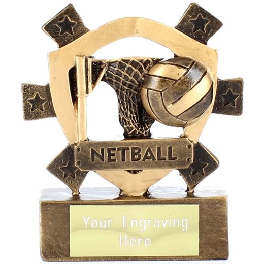 Netball Mini Shield Award 8cm (3.25")