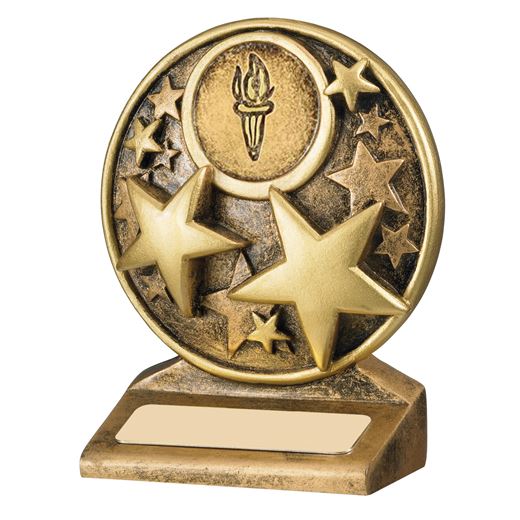 Round Gold Resin Multi Star Trophy 9cm (3.5")