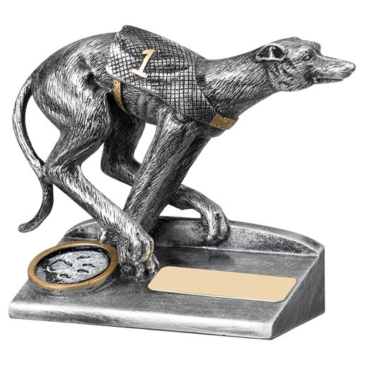 Antique Silver Greyhound Racing Trophy 10cm (4")