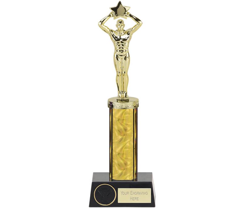 Gold Star Achievement Column Statue Award 28cm (11