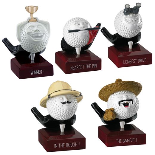 Resin Novelty Golf Ball Trophy Package