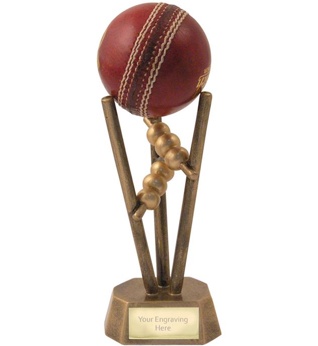 Antique Gold Resin Cricket Ball Holder 16.5cm (6.5")