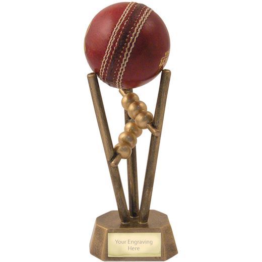 Antique Gold Resin Cricket Ball Holder 16.5cm (6.5")