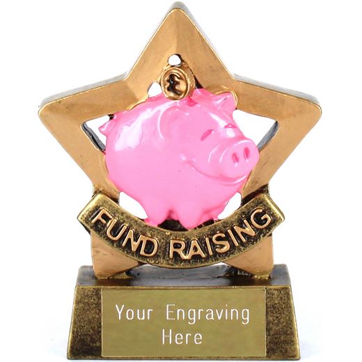 Mini Star Resin Piggy Bank Fund Raising Trophy 8.5cm (3.25")