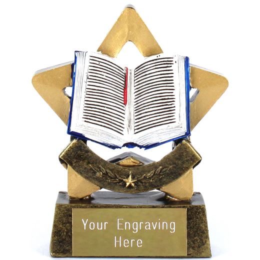 Resin Mini Star Open Book Reading Trophy 8.5cm (3.25")