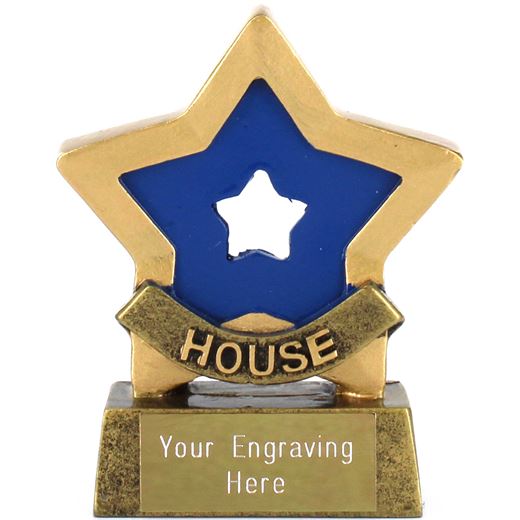 Blue Mini Star Award House Colours 8.5cm (3.25")