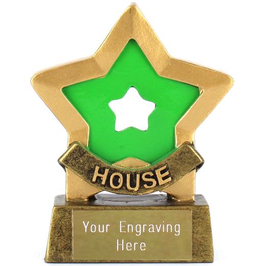 Green Mini Star Award House Colours 8.5cm (3.25")