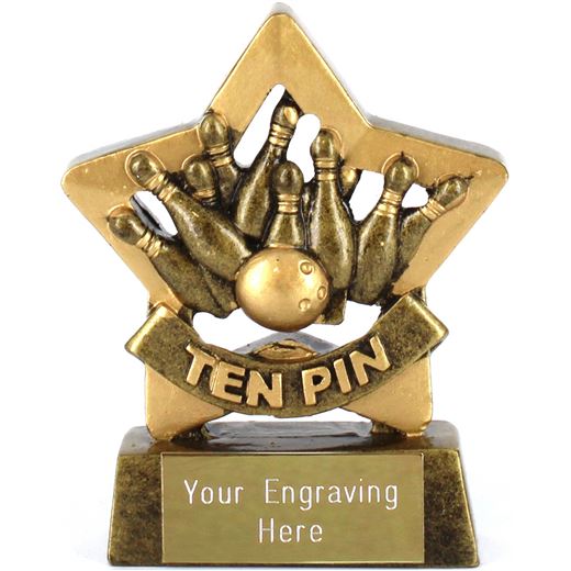 Mini Stars Ten Pin Bowling Trophy 8.5cm (3.25")