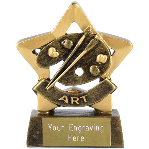 Mini Stars Art Award Trophy 8.5cm (3.25")