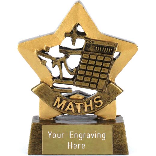 Mini Stars Maths Award Trophy 8.5cm (3.25")