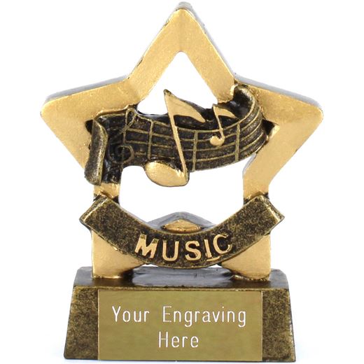 Mini Stars Music Award Trophy 8.5cm (3.25")