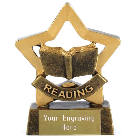 Mini Stars Reading Award Trophy 8.5cm (3.25")