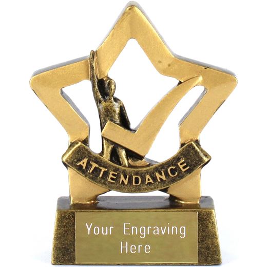 Mini Stars Attendance Award Trophy 8.5cm (3.25")
