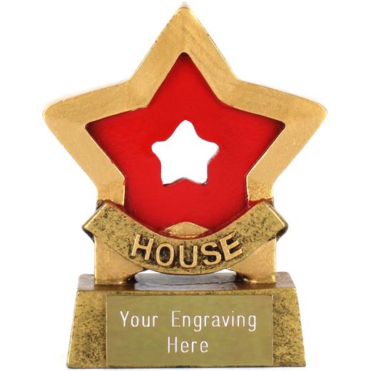 Red Mini Star Award House Colours 8.5cm (3.25")