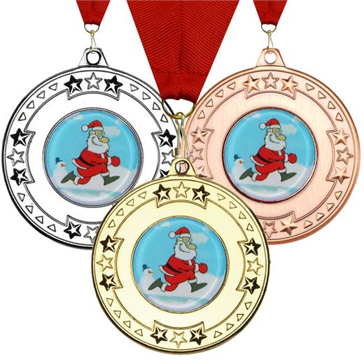 Christmas Santa Star Medal Set 50mm (2")