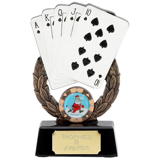 Christmas Playing Cards Champion Trophy 14.5cm (5.75")