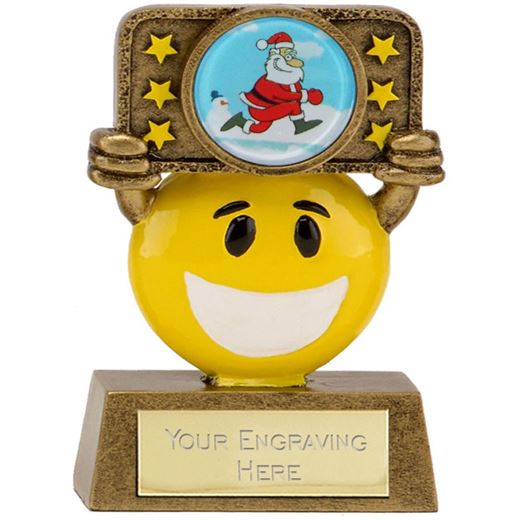 Christmas Happy Face Trophy 9cm (3.5")