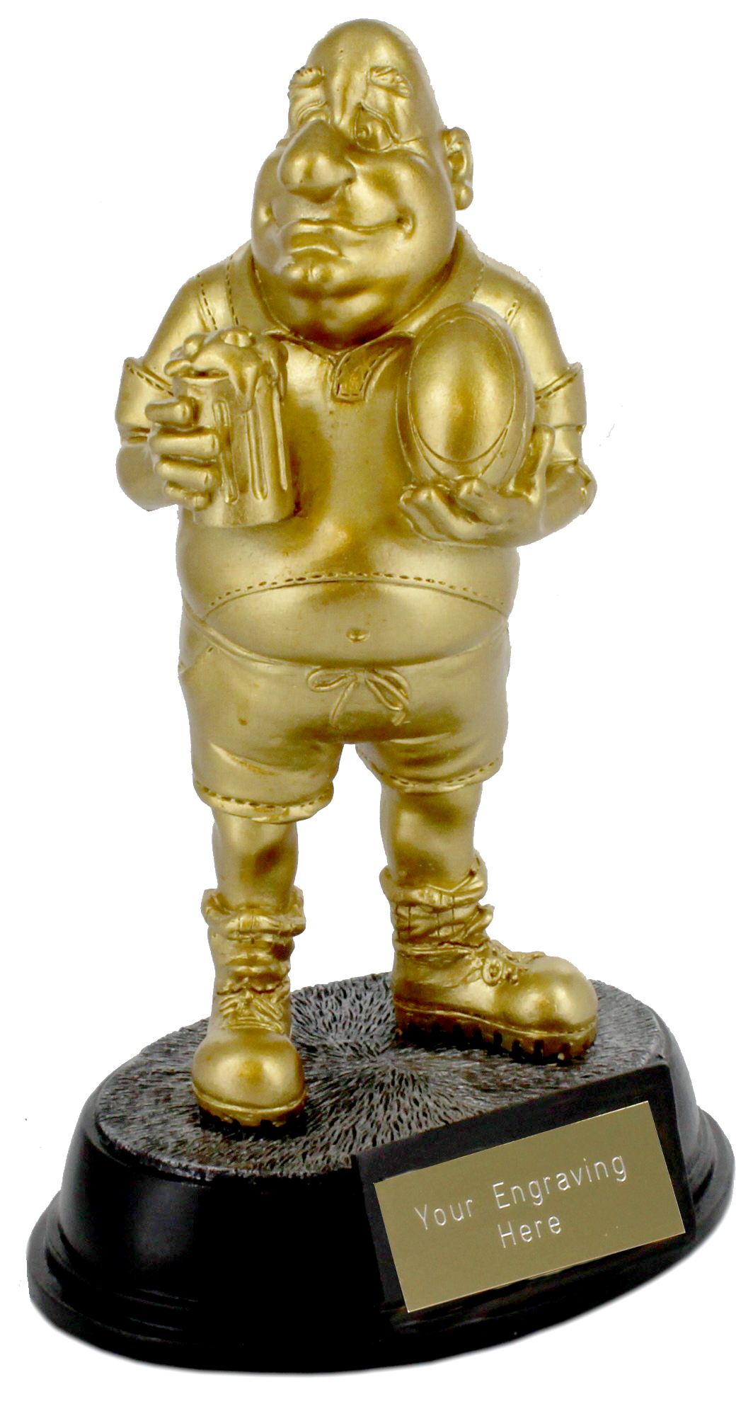 Novelty Outrageous Beer Belly Rugby Trophy Award  FREE Engraving Gift Present 