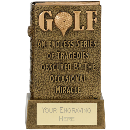 3D Miracle Of Golf Book Award Antique Gold 12cm (4.75")