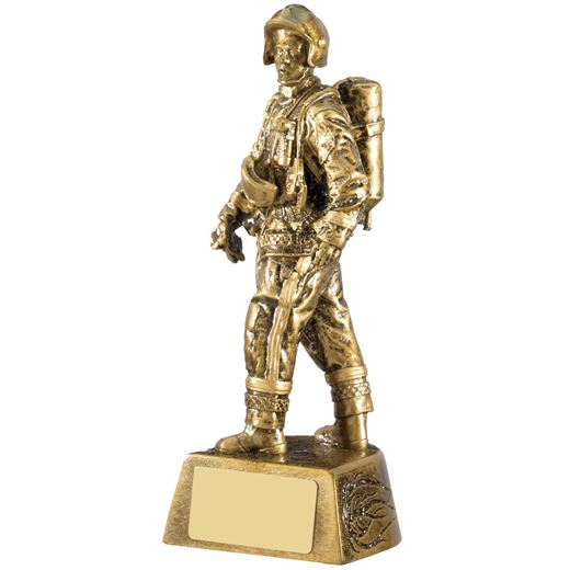 Firefighter Figure Trophy Antique Gold 19.5cm (7.75")