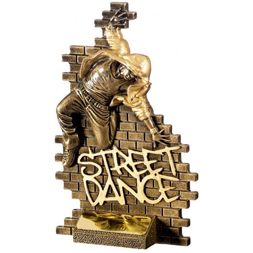 Street Dance Male Action Trophy Antique Gold 18.5cm (7.25")