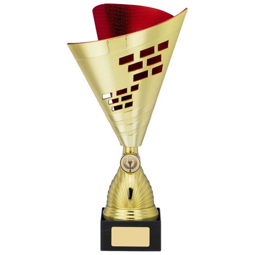 Cone Trophy Cup Multi Award Gold & Red 32cm (12.5")