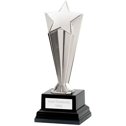 Silver Recognition Star Award on Black Base 17cm (6.5")