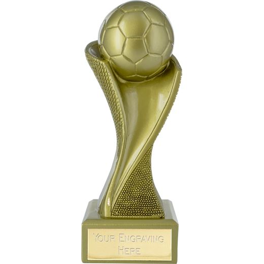 Football Spiral Groove Pattern Trophy Gold 14.5cm (5.75")