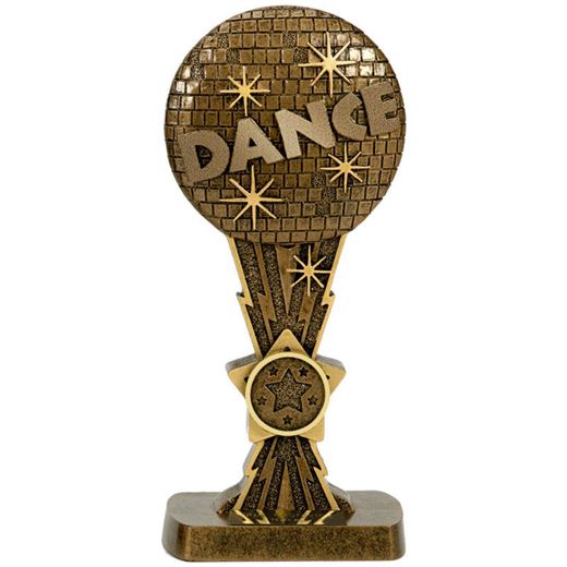 Antique Gold Glitter Ball Dance Award 16.5cm (6.5")