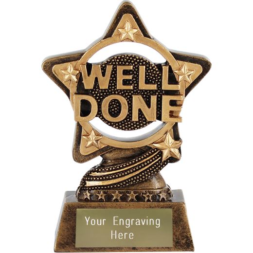 Well Done Trophy by Infinity Stars 10cm (4")