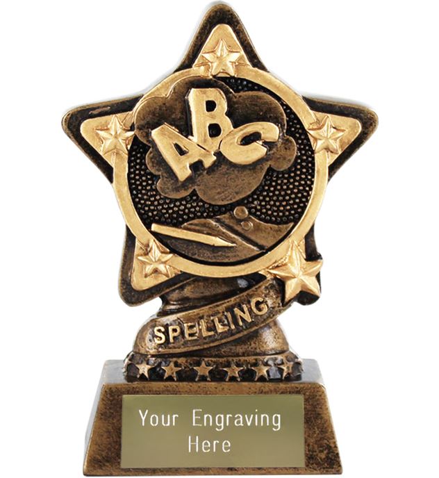 Spelling Trophy by Infinity Stars 10cm (4