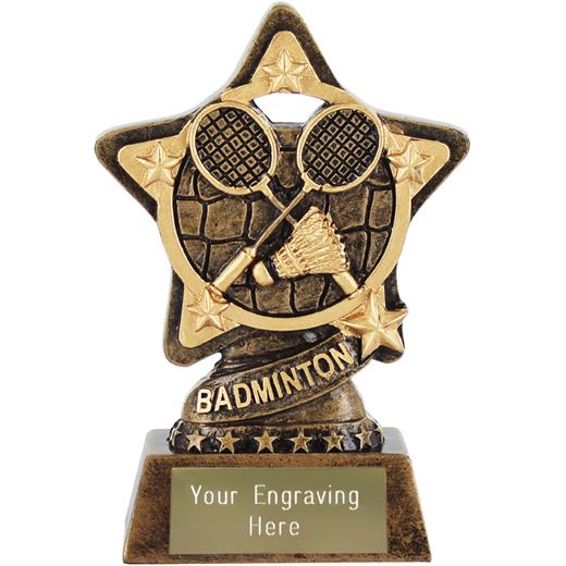 Badminton Trophy by Infinity Stars 10cm (4")
