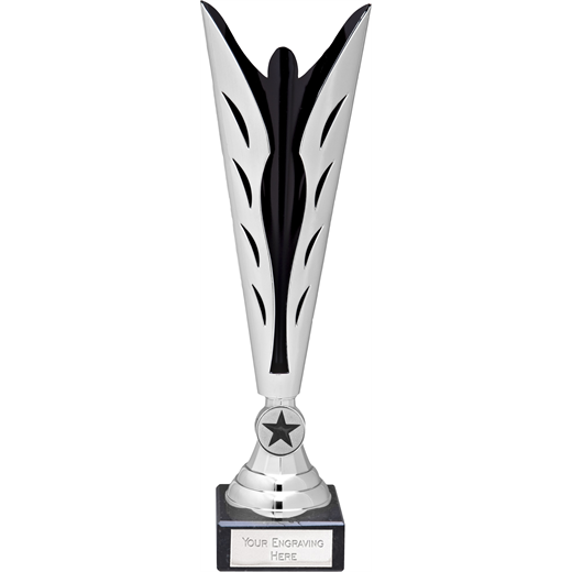Silver and Black Achievement Trophy Cup 35cm (13.75)