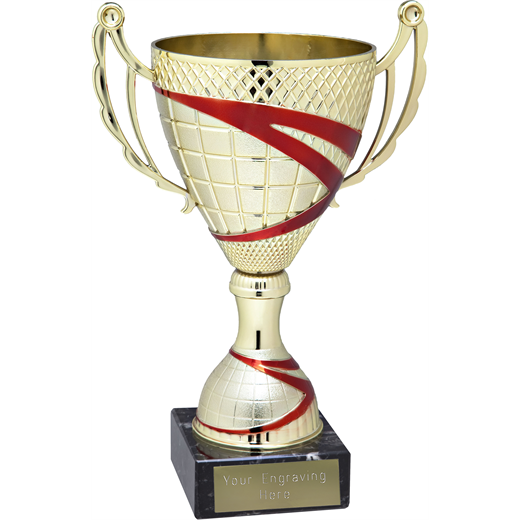 Dynamic Trophy Cup Gold & Red 19cm (7.5")