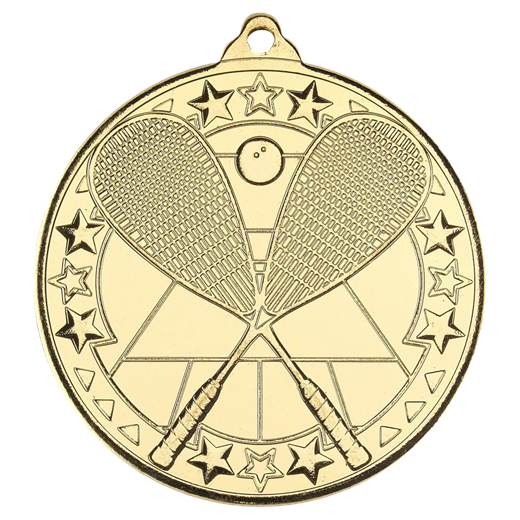 Gold Squash Tri Star Medal 50mm (2")