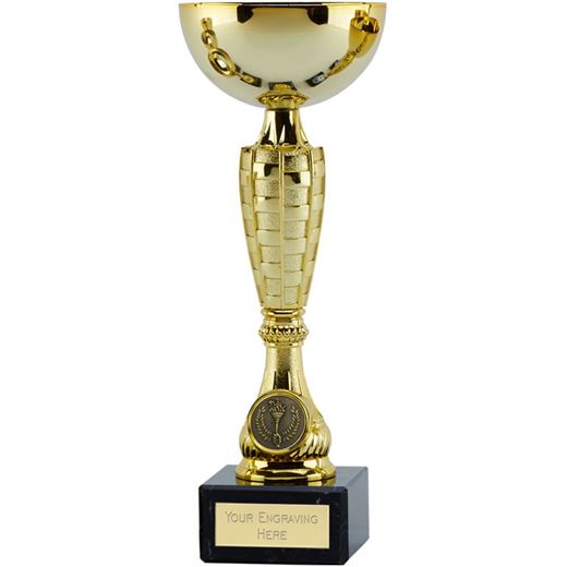 Gold Trophy Cup Chequer 23.5cm (9.5")