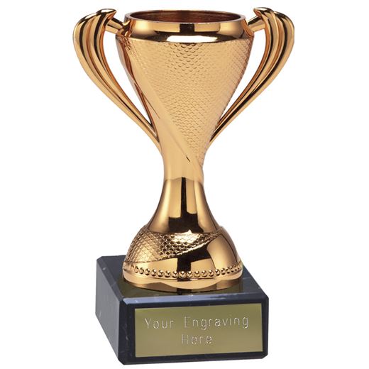 Trophy Cup On Black Marble Base Bronze 12cm (4.75")