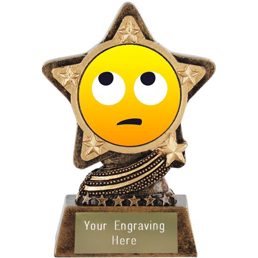 Face With Rolling Eyes Emoji Trophy by Infinity Stars 10cm (4")