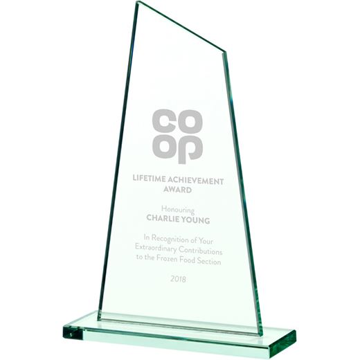 Peak Jade Glass Plaque Award 24cm (9.5")