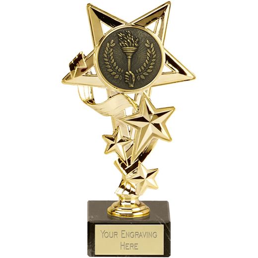 Gold Cascade Star Trophy 14.5cm (5.75")