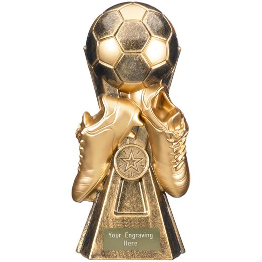 Football Trophy By Gravity Antique Gold 16cm (6.25")