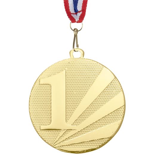 1st Place Medal Gold With Medal Ribbon 50mm (2")