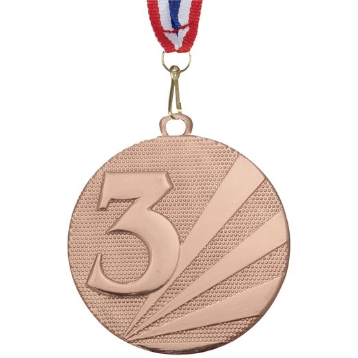 3rd Place Medal Bronze With Medal Ribbon 50mm (2")