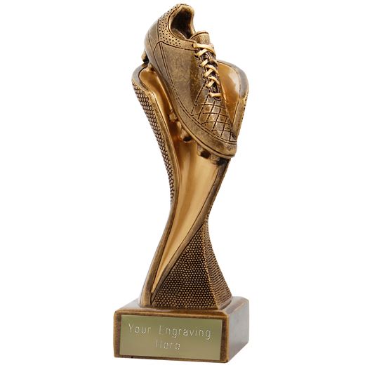 Football Boot Groove Trophy Antique Gold 17cm (6.75")