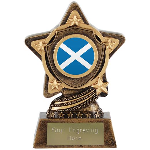Scottish Flag Trophy Centre by Infinity Stars 10cm (4")