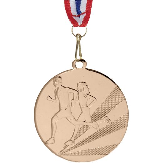Running Medal Bronze With Medal Ribbon 50mm (2")