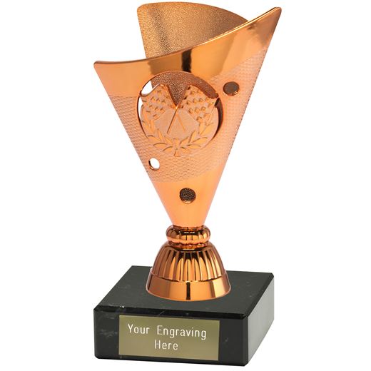 Motorsport Trophy on a Black Marble Base Bronze 15cm (6")