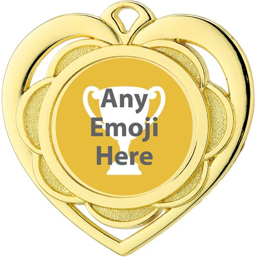 Heart Emoji Medal Gold 50mm (2")
