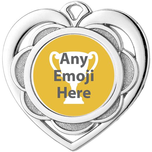 Heart Emoji Medal Silver 50mm (2")