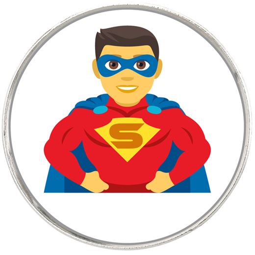 Man Superhero Emoji Pin Badge 2.5cm (1")